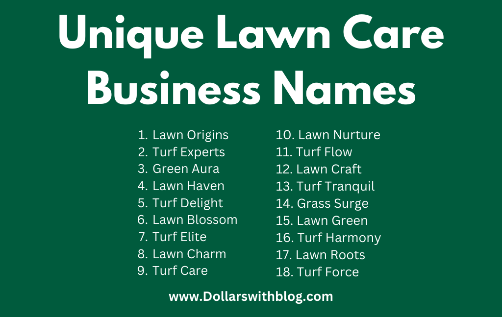 Unique lawn care business names