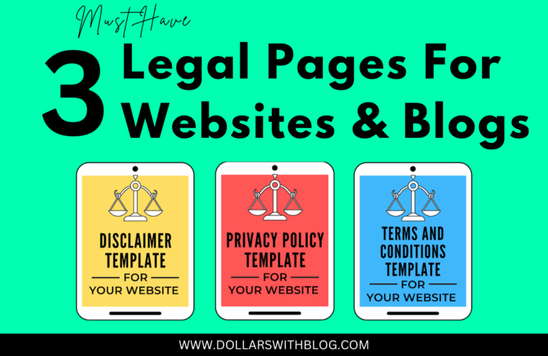 Legal Pages For Websites & Blogs