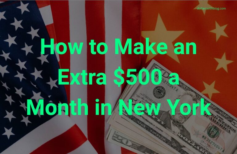 American flag and dollars showing how to earn extra $500 a month in New York